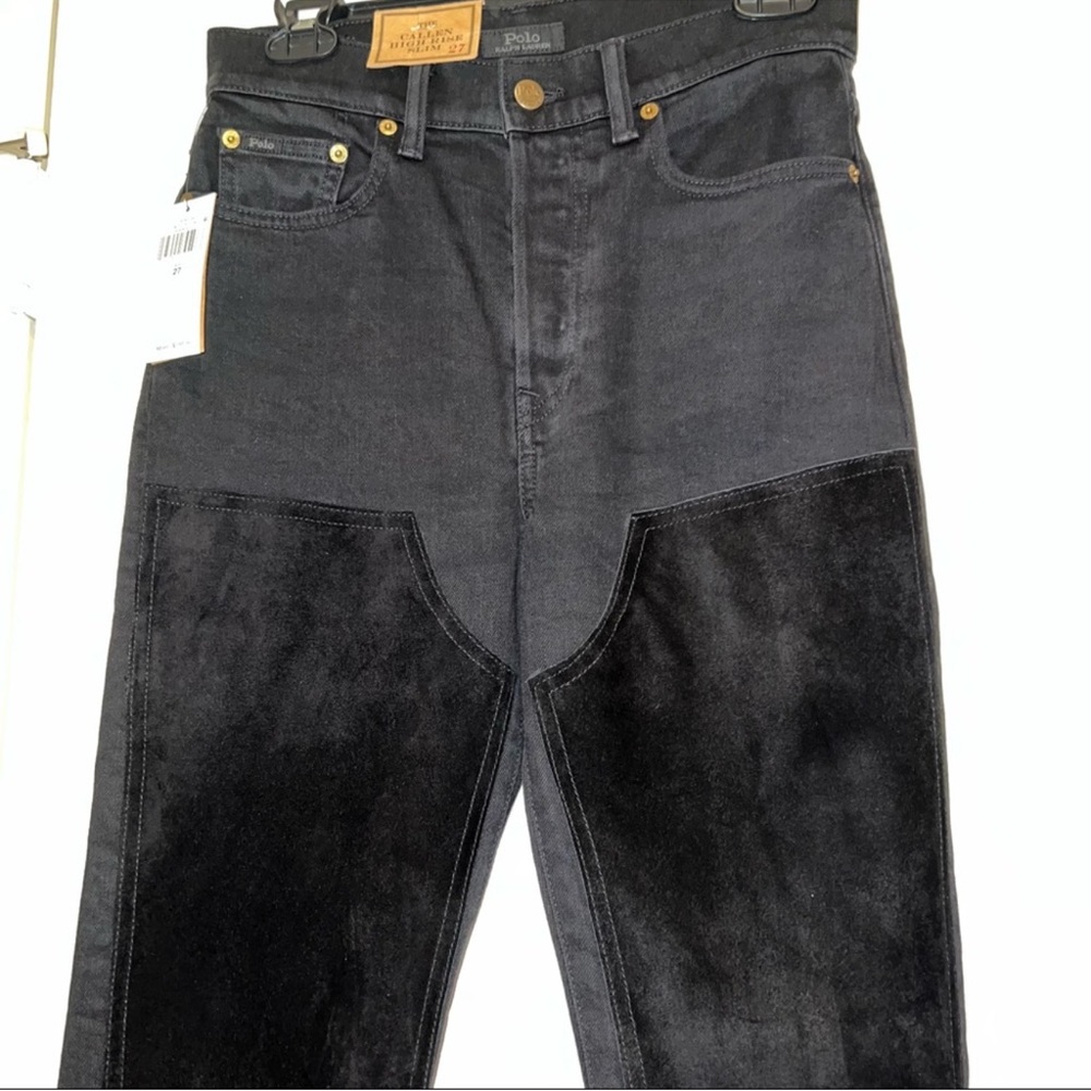 Polo Ralph Lauren Callen high rise Straight Leg Suede Pant Size 8 NEW NWT